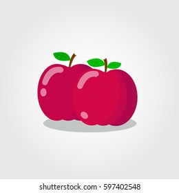 Red apple vector, fruit illustration