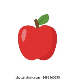 Red apple vector graphics flat icon