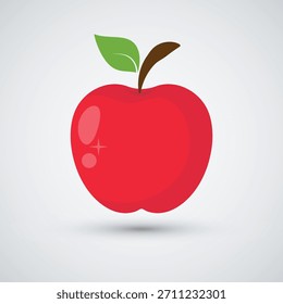 Vetor de maçã vermelha ilustração de fruta doce saudável