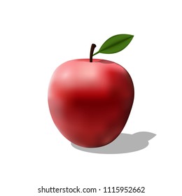 Red apple vector icon.