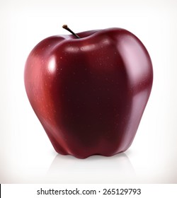 Red apple, vector icon