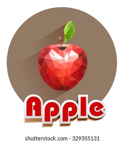 iconos vectoriales de manzana roja de triángulos