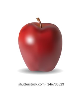 Red apple, Vector illustration
