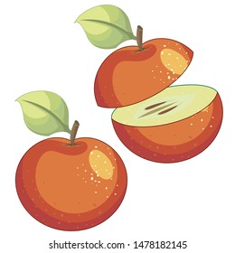 Red apple - vector illustration 