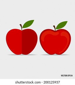 Red apple. Vector illustration