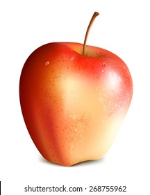 Red apple. Vector illustration