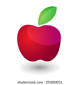 red apple, vector illustration