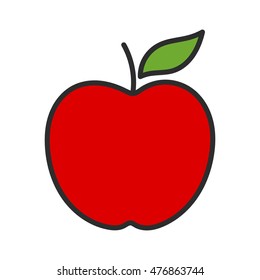 Red apple. Vector illustration