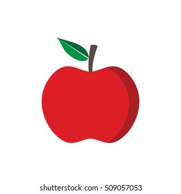 Red apple, vector illustration