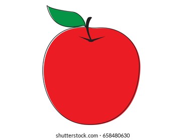 Red apple - vector illustration