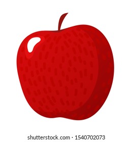 Red apple - vector illustration. Cartoon style.