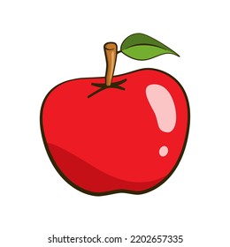 Roter Apfel. Vektorgrafik. Cartoon