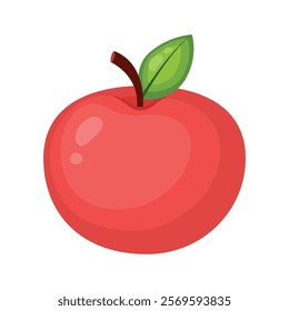 Red apple. Vector illustration in flat style