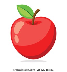 red apple vector illustration. apple fruit icon. red apple isolated on white background.