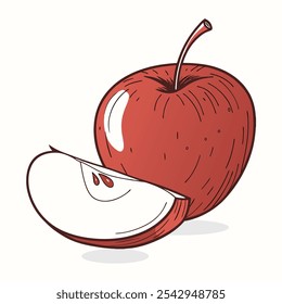 ilustração vetor maçã vermelha. ícone de fruta de maçã. maçã vermelha isolada no fundo branco.