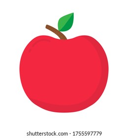 Red apple vector illustration, graphic fruit icon on white background