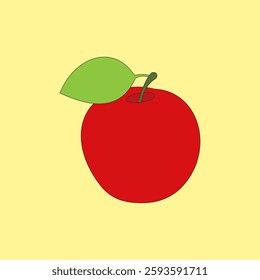 Red apple vector illustration. Healthy sweet fruit