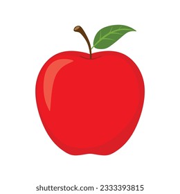 Red apple vector illustration isolated on white background