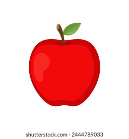 Ilustración vectorial de manzana roja aislada sobre fondo blanco