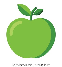 Ilustración vectorial roja de la manzana aislada en el fondo blanco