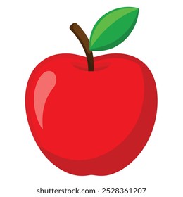 Red Apple Vector Illustration isolated on white background