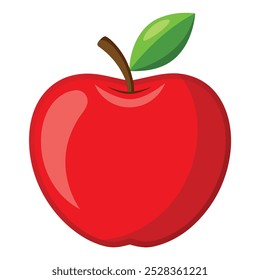 Red Apple Vector Illustration isolated on white background