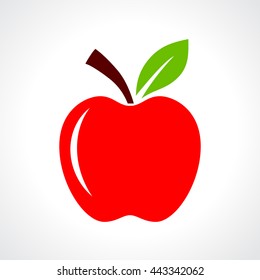 Red apple vector illustration isolated on white background