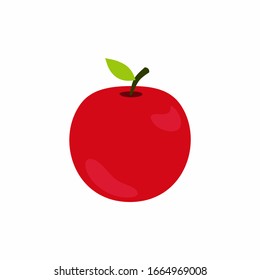 Red apple. Vector illustration for kids.