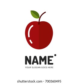 Red apple. Vector illustration. Logo concept icon.