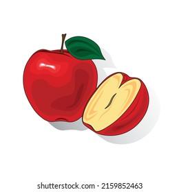 manzana roja, ilustración vectorial. Fabricado para imprimir etiquetas, carteles, libros, catálogos, etiquetas.