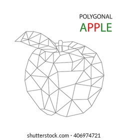 red apple. Vector illustration,  polygonal design.