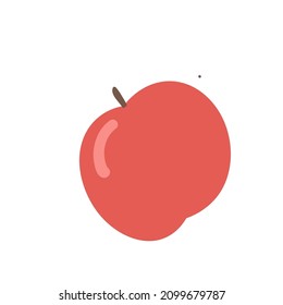 red apple vector illustration simple cartoon style