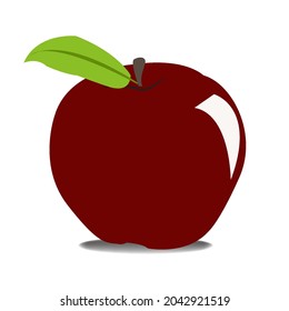 Red apple - vector illustration. vector strawberry isolated on a white background
