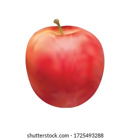 Red apple vector image enlarge, not cracked