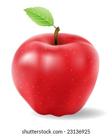 red apple vector isolated on a white background