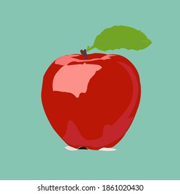 Vector de manzana roja sobre un hermoso fondo.