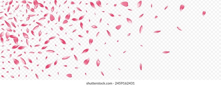 Red Apple Vector Panoramic Transparent Background. Flower Springtime Card. Leaf Spa Illustration. Sakura Tender Backdrop. Bright Confetti Free Banner.