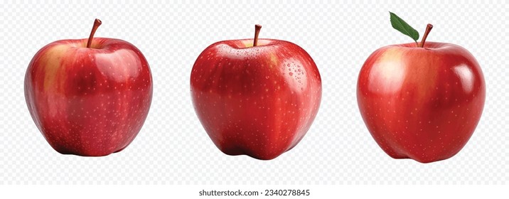 Vector de manzana roja aislado en blanco