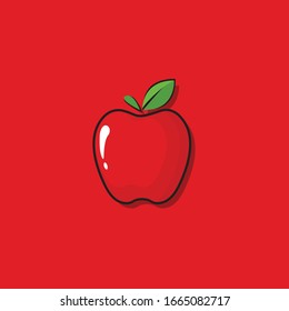 Red Apple vector template, design for icon or print