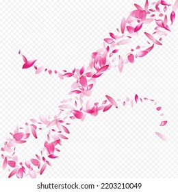 Red Apple Vector Transparent Background. Petal Blow Cover. Tree Falling Banner. Flower Tender Card. Pink Leaf Free Design.