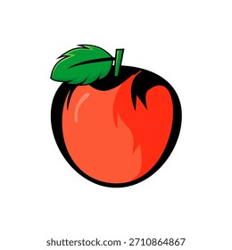 
Vector rojo de la manzana para su diseño del logotipo de la tienda de la fruta. 