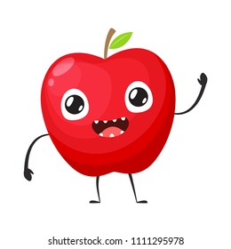 Red apple is Waving Hand