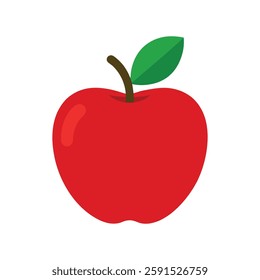 Red apple with white background, apple vector