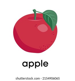 Red apple whole fruit with leaf.