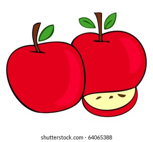 Red Apples Stock Vector (Royalty Free) 64065388 | Shutterstock