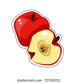 red apples isolated on a white background, sticker as a design element packing