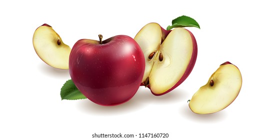 Red apples on a background