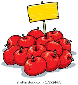Red apples on market.