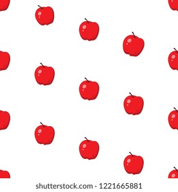 red apples on white background seamless pattern