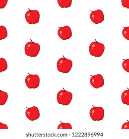 red apples on white background seamless pattern